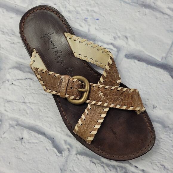 Henry Beguelin Brown Leather Slides size 35 - Picture 3 of 12